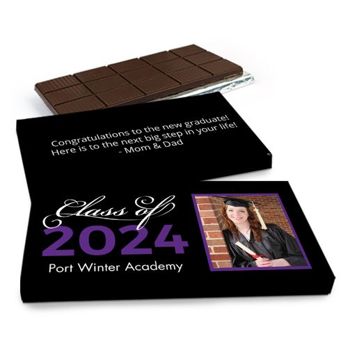 Deluxe Personalized Graduation Photo Class Of Chocolate Bar in Gift Box (3oz Bar)