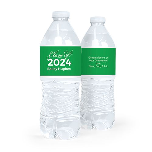 Personalized Graduation Script Water Bottle Sticker Labels (5 Labels)