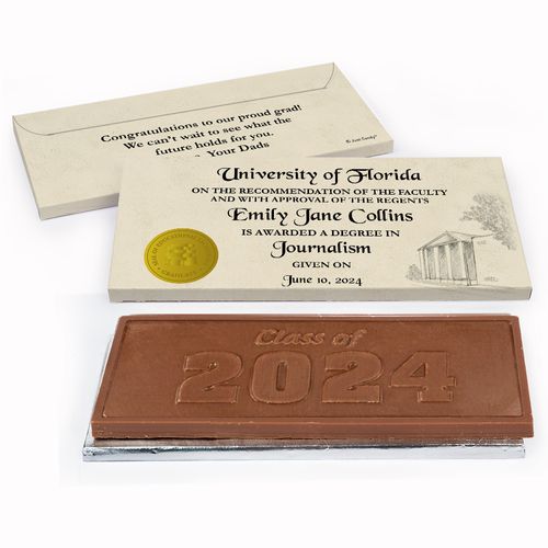 Deluxe Personalized Diploma Graduation Embossed Chocolate Bar in Gift Box