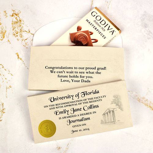 Deluxe Personalized Diploma Graduation Godiva Chocolate Bar in Gift Box
