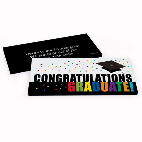 Deluxe Personalized Confetti Celebration Graduation Chocolate Bar in Gift Box