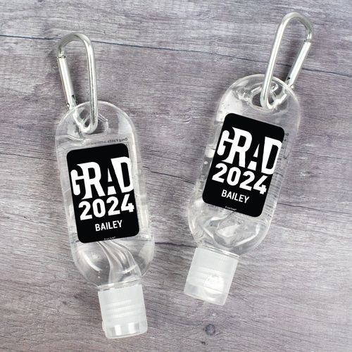 Personalized Graduation Grad Hand Sanitizer with Carabiner - 1 fl. oz Bottle