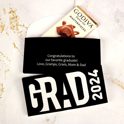 Deluxe Personalized Grad Bar Graduation Godiva Chocolate Bar in Gift Box