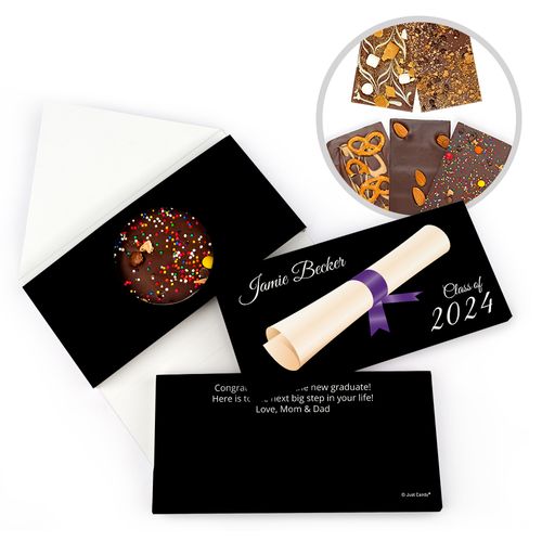 Personalized Diploma Graduation Gourmet Infused Belgian Chocolate Bars (3.5oz)