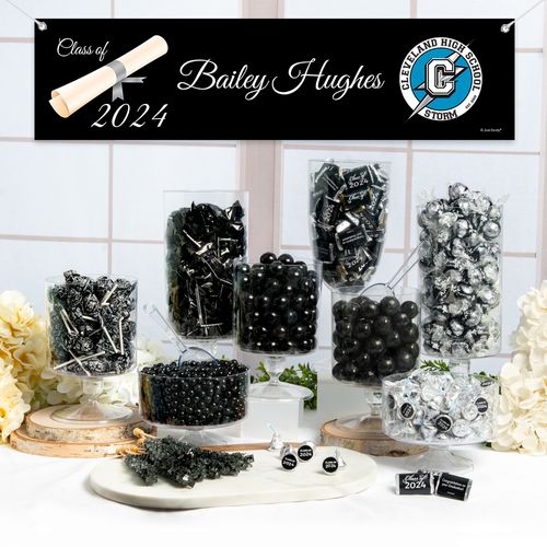 Personalized Black Graduation Diploma Deluxe Candy Buffet