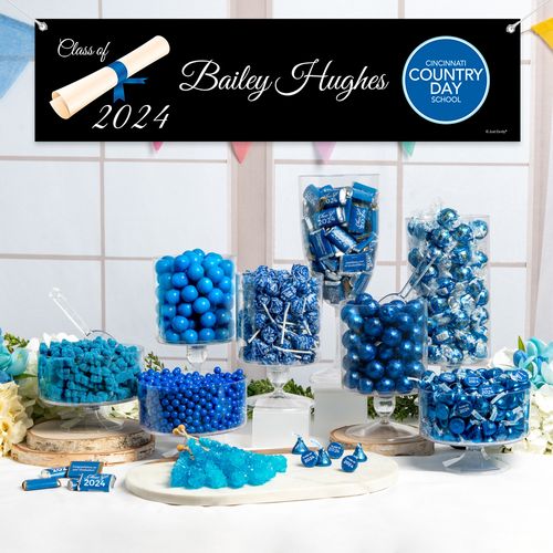 Personalized Blue Graduation Diploma Deluxe Candy Buffet