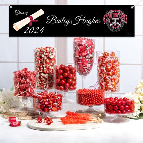 Personalized Red Graduation Diploma Deluxe Candy Buffet