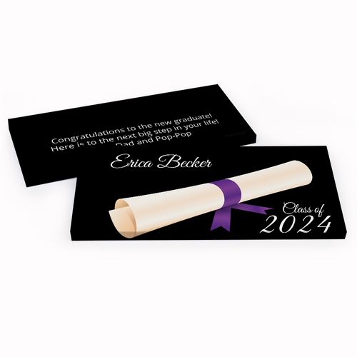 Deluxe Personalized Scroll Graduation Chocolate Bar in Gift Box