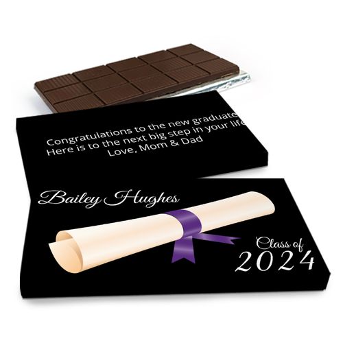 Deluxe Personalized Graduation Scroll Chocolate Bar in Gift Box (3oz Bar)