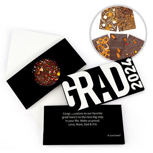 Personalized GRAD Graduation Gourmet Infused Belgian Chocolate Bars (3.5oz)