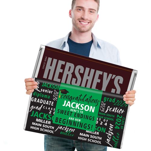 Graduation Gifts Personalized 5lb Hershey's Chocolate Bar (5lb Bar) - Word Cloud