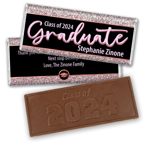 Personalized Graduation Embossed Chocolate Bars - Rose Gold