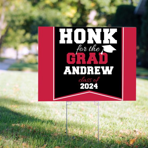Graduation Yard Sign Personalized Honk for the Grad