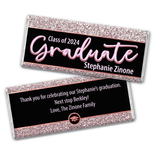 Personalized Grad Chocolate Bar - Rose Gold