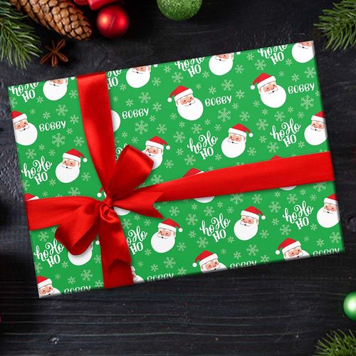 Custom Wrapping Paper - Ho Ho Ho Santa Christmas