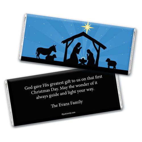 Christmas Personalized Chocolate Bar Holy Night Nativity