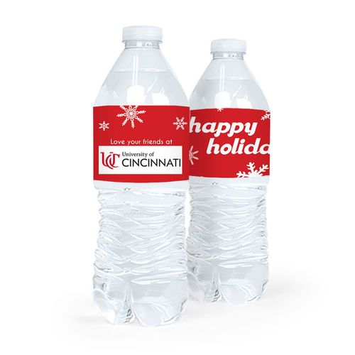 Personalized Christmas Holiday Snowflakes Water Bottle Sticker Labels (5 Labels)