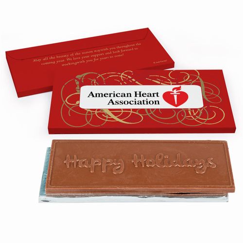 Deluxe Personalized Ribbons Christmas Chocolate Bar in Gift Box