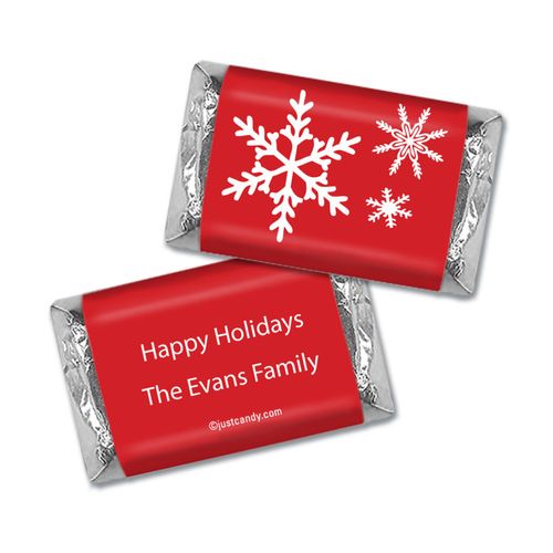 Happy Holidays Personalized HERSHEY'S MINIATURES Wrappers Holiday Snowflakes