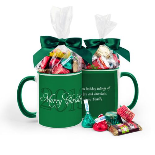 Personalized Christmas Year 11oz Mug with Hershey's Holiday Mix
