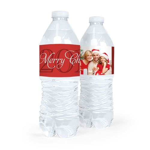 Personalized Christmas Photo Water Bottle Sticker Labels (5 Labels)
