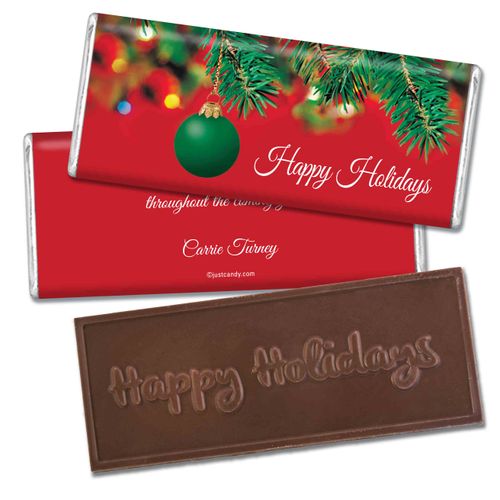 Decorated TreeEmbossed Happy Holidays Bar Personalized Embossed Chocolate Bar Assembled