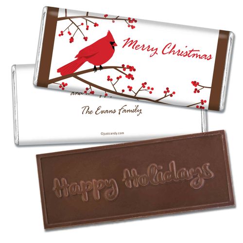 Icy PerchEmbossed Happy Holidays Bar Personalized Embossed Chocolate Bar Assembled