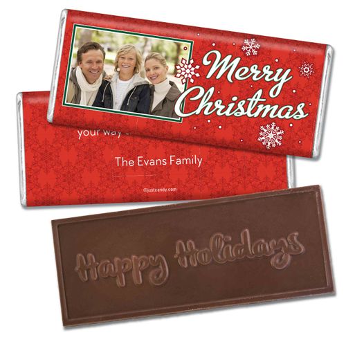 Ruby SnowflakesEmbossed Happy Holidays Bar Personalized Embossed Chocolate Bar Assembled