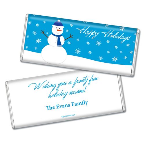 Happy Holidays Personalized Chocolate Bar Happy Holidays Snowman