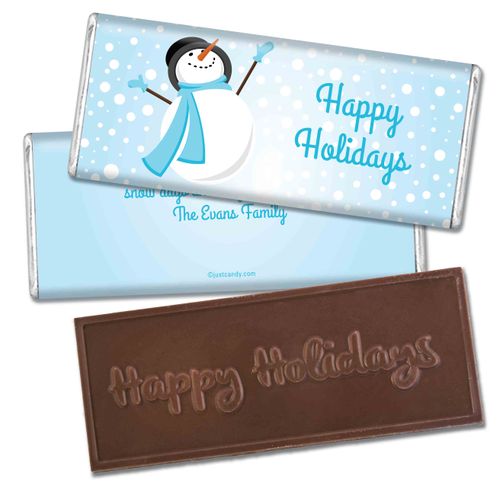 Catching SnowflakesEmbossed Happy Holidays Bar Personalized Embossed Chocolate Bar Assembled