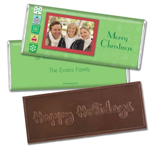 Christmas CutoutsEmbossed Happy Holidays Bar Personalized Embossed Chocolate Bar Assembled