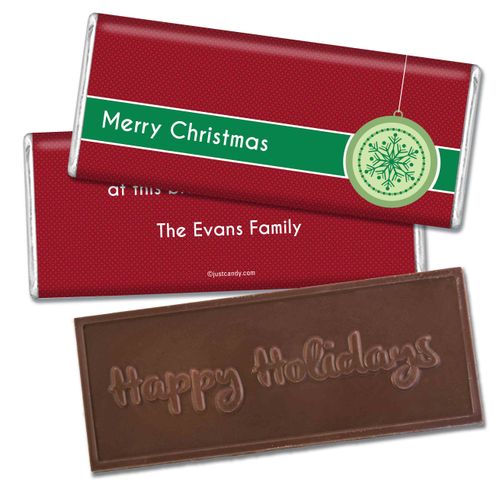 Jingle BellsEmbossed Happy Holidays Bar Personalized Embossed Chocolate Bar Assembled