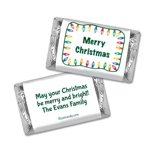 Christmas Personalized HERSHEY'S MINIATURES Wrappers Multi Colored Christmas Lights