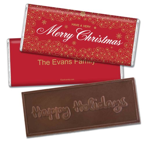 Magic & WonderEmbossed Happy Holidays Bar Personalized Embossed Chocolate Bar Assembled