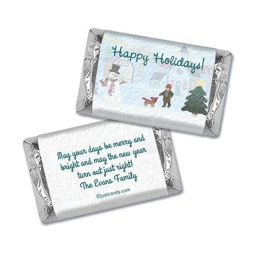 Happy Snowman Christmas Personalized Miniature Wrappers