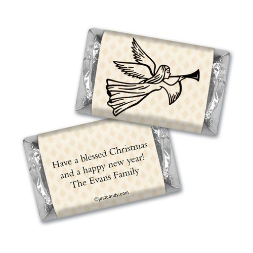 Christmas Personalized HERSHEY'S MINIATURES Angels Trumpet Peace and Joy