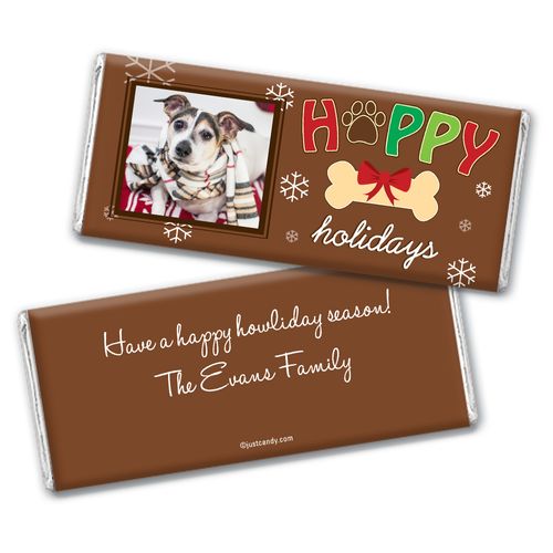 Christmas Personalized Chocolate Bar Puppy Photo Happy Howlidays