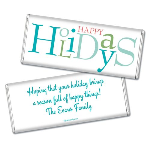 Happy Holidays Personalized Chocolate Bar Multicolor Happy Holidays