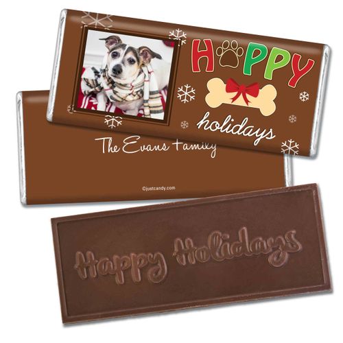 Happy Howlidays Embossed Happy Holidays Bar Personalized Embossed Chocolate Bar Assembled