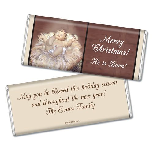Christmas Personalized Chocolate Bar Away in a Manger