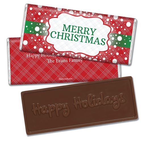 Let It SnowEmbossed Happy Holidays Bar Personalized Embossed Chocolate Bar Assembled