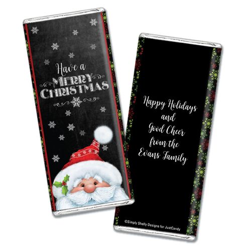 Silent Night Santa Personalized Candy Bar - Wrapper Only