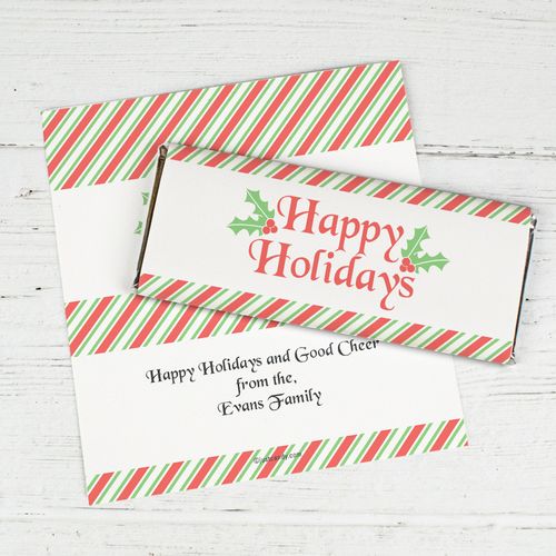 Holiday Treats Personalized Candy Bar - Wrapper Only