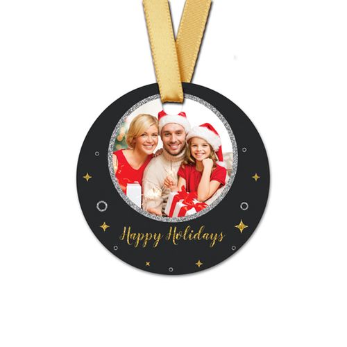 Personalized Christmas Once Upon a Holiday Round Favor Gift Tags (20 Pack)