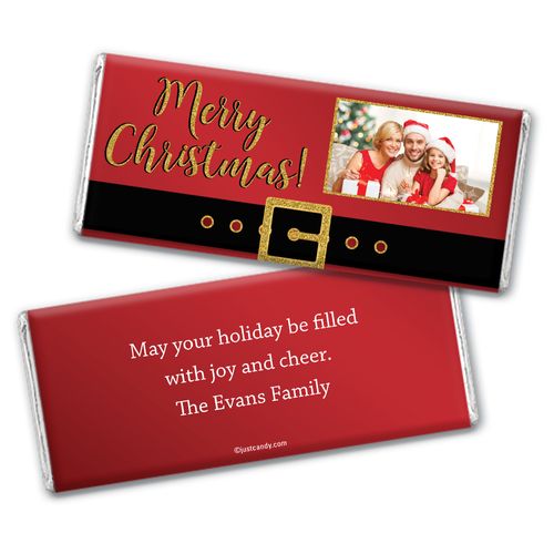 Santa Buckle Personalized Candy Bar - Wrapper Only