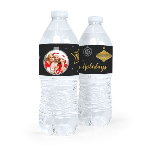 Personalized Christmas Once Upon a Holiday Water Bottle Sticker Labels (5 Labels)