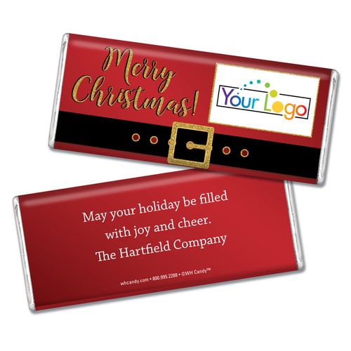 Personalized Add Your Logo Santa Buckle Chocolate Bar & Wrapper
