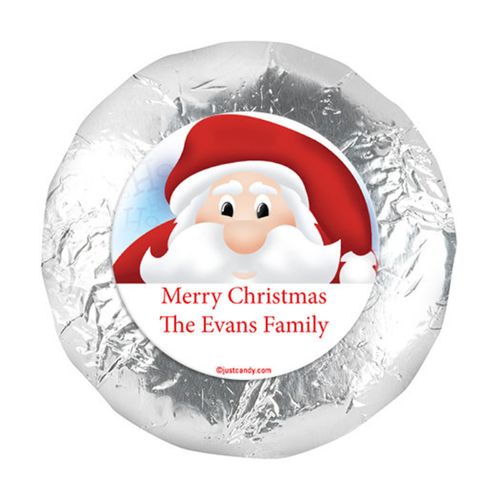 Personalized 1.25" Stickers - Christmas Peeking Santa (48 Stickers)