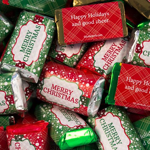 Non Personalized Merry Christmas Wrapped Hershey's Miniatures