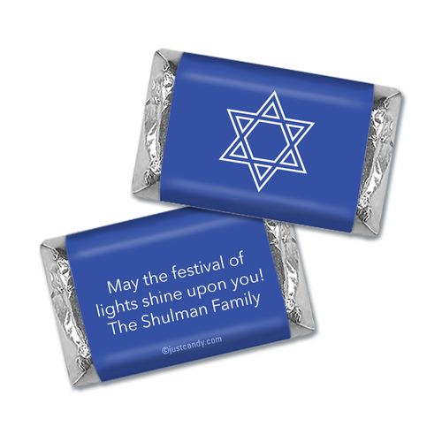 Personalized Hanukkah Simple Star of David Hershey's Miniatures Wrappers